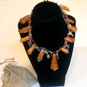 Culture natural stone crystal necklace
